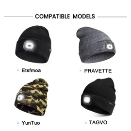 5FT Charger Adapter Cable for Etsfmoa LED Beanie Hat with Light, PRAVETTE, Tutuko, YunTuo, Bosttor, GAFres, TAGVO, Attikee, A-Male to A-Female Charging Cord