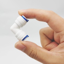 Cesfonjer Water Inlet Line Universal Connection Set, RO Water Filter Fitting, 1/4 inch (6mm) Pushfit Straight Plug for Water Pipe, Push, Pack of 20 (Y + T + I + L Type Combo + Shut Off Valve)