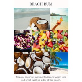 Eco Candle Co. Recycled Candle, Beach Bum, 6 oz. - Tropical Coconut, Warm Kola Nut and Fresh Island Fruits - 100% Soy Wax, No Lead, Hand Poured, Phthalate Free, Made from Midwest Grown Soybeans