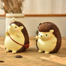 Cute Hedgehog Resin Animal Piggy Bank Coin Box Money Bank Gifts for Lovers Children, Home Decoration