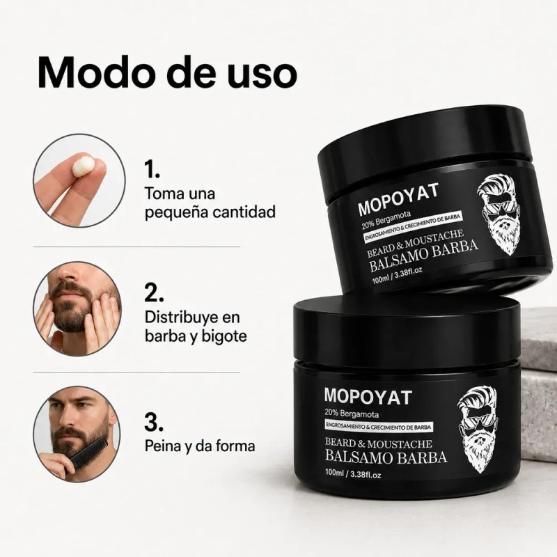 Kit 2 Unidades Balsamo Para Crecer La Barba Al 20%
