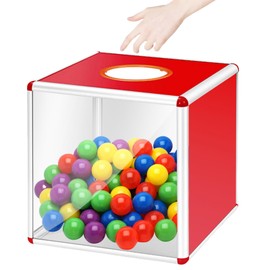 Transparent Lottery Box: 25 cm Tombola Box with Aluminium Alloy, Donation Box, Acrylic Donation Box, Ballot Box, Recommended Box, Square Play Box, Transparent Storage Box, Comment Box