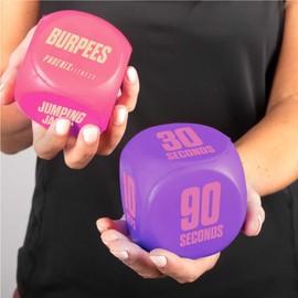 Phoenix Fitness Exercise Cube - Workout Dice Game for Cardio, HIIT and Exercise Courses - Full Body Workout Routine for Home and Gym - Pink