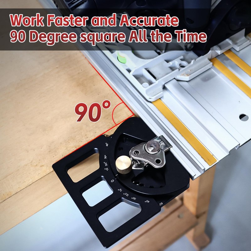 Adjustable Guide Rail Square with Angle Stop -60° to 60°,