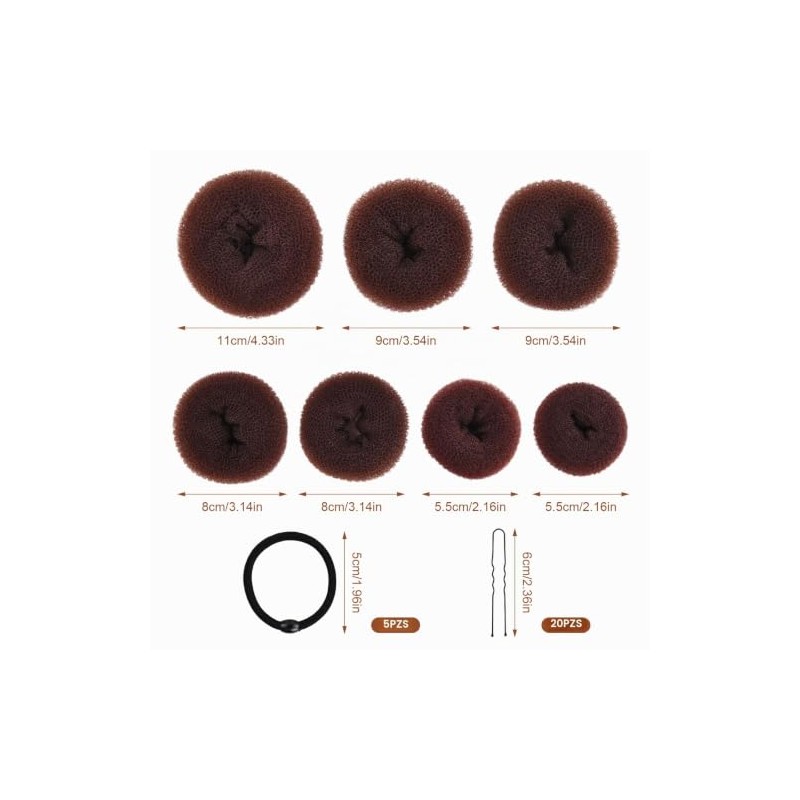 Nivofu Hair Donut Bun Maker Set, 7 Piezas Hair Bun