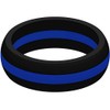 SayitBands Thin Blue Line Silicone Ring Size 12