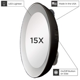 Zadro 15X Magnification Next Generation Espejo de Ventosa con luz LED, Color Negro