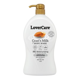 Lovercare Goat's Milk Shower Cream 3x Moisturising plus Bio Nutrient (Almond Oil and Cocoa Butter) 40.7 fl oz