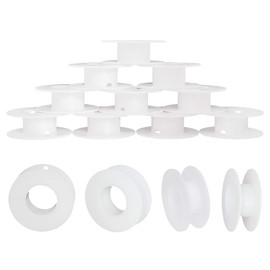 PH PandaHall 20 Pack Empty Spool, Plastic Ribbon Spools Wire Weaving Bobbins Empty Thread Spools Ribbon Chain Tape Spools White Spools for Embroidery Thread Yarn Ribbon Crafts Sewing 2.16x0.78inch