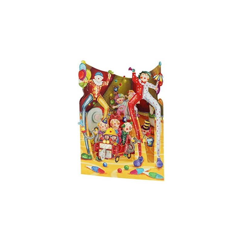 Santoro 3D Swing Greeting Card, Big Top Clowns
