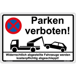 Parking No Parking Sign 300 x 200 mm Sturdy Aluminium Composite Plate 3 mm Thick Includes 4 Corner Holes