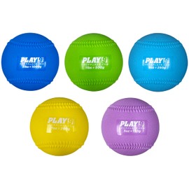 SHOP PLAY 9 Set of 5 Softball Plyoball Weighted Ball Set for Throwing and Pitching Training - Heavy Mini Training Balls for Softball - Builds Speed, Strength, & Muscle Memory