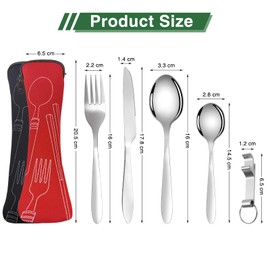 Eurtes Stainless Steel Cutlery Camping Cutlery, Portable Outdoor Cutlery Set, Stainless Steel Travel Cutlery, 2 Person Cutlery Set for Travel, Camping, Picnic, School and Catering (Black and Red)