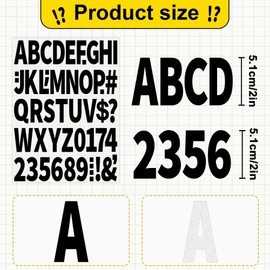 6 Sheets Iron on Letters,306 Pcs 2 Inch Iron on Letters and Numbers for Clothing Heat Transfer Letters with Alphabet A-Z Patches Iron on Letter Stickers for T-Shirt Jersey Fabric Hats Craft,Black