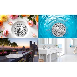 Drain Hair Catcher Sink Strainer - Shower Bathroom Cover Bathtub Protector Hair Stopper Small Bath Tub Clog Filter Easy Remover Stainless Steel & Silicone Drainer, 4.75 Inch, 2 Pack