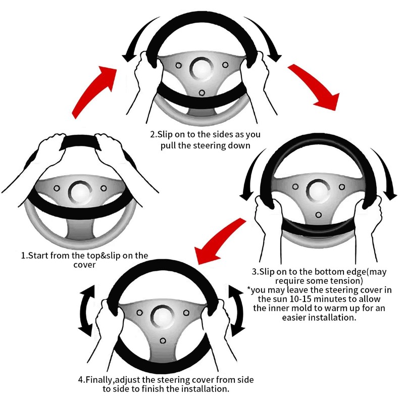 Mlanxi Highland-Cow 15 Inch Universal Steering Wheel Covers, Cute Car