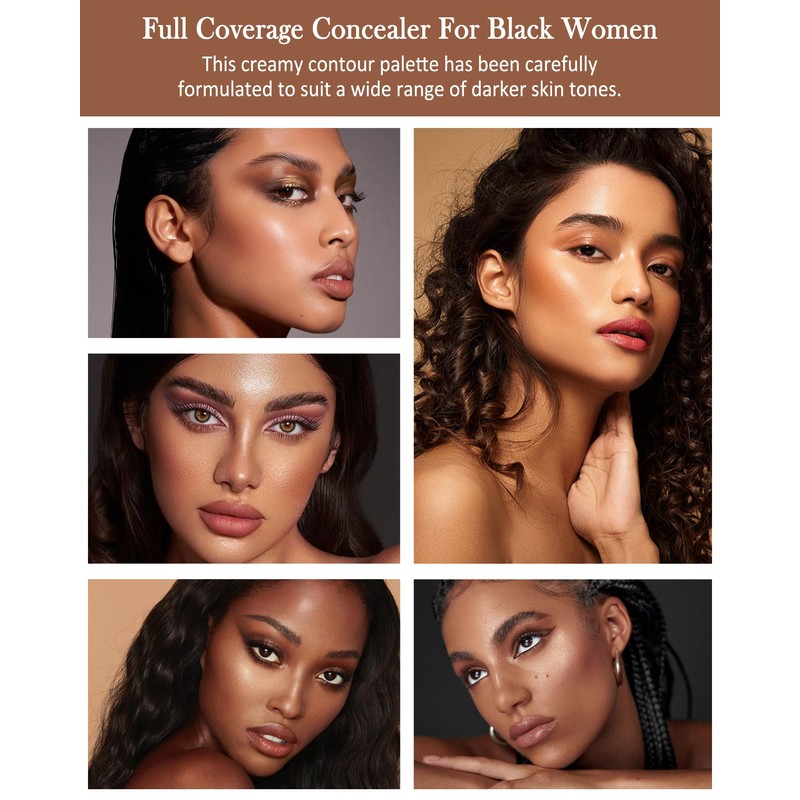 Cream Contour Palette Makeup, Long Lasting Full Coverage Concealer for