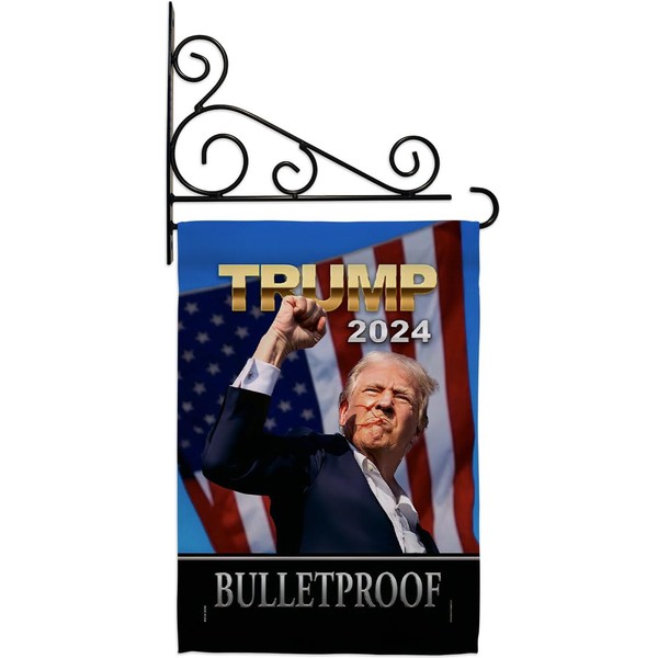 Bulletproof Trump Shooting Flag Holder Kit Wall Hanging Decor Tapestry
