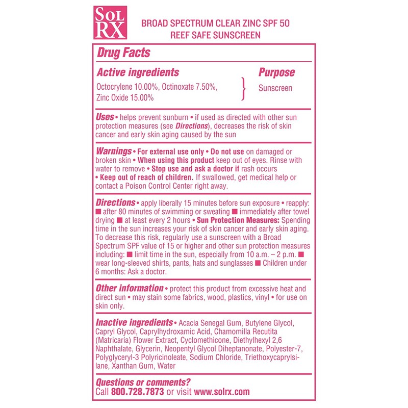 SolRX MINERAL+ SPF 50 Mineral Sunscreen with Zinc Oxide –