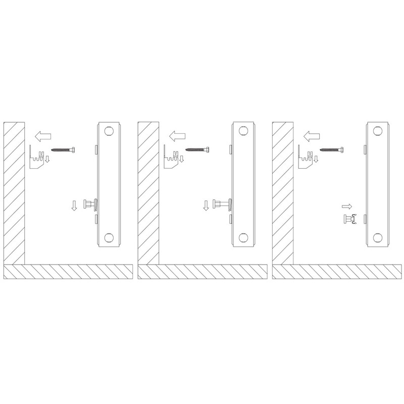 Jabema 3 x Radiator Mounting with Bracket, Wall Bracket, Radiator