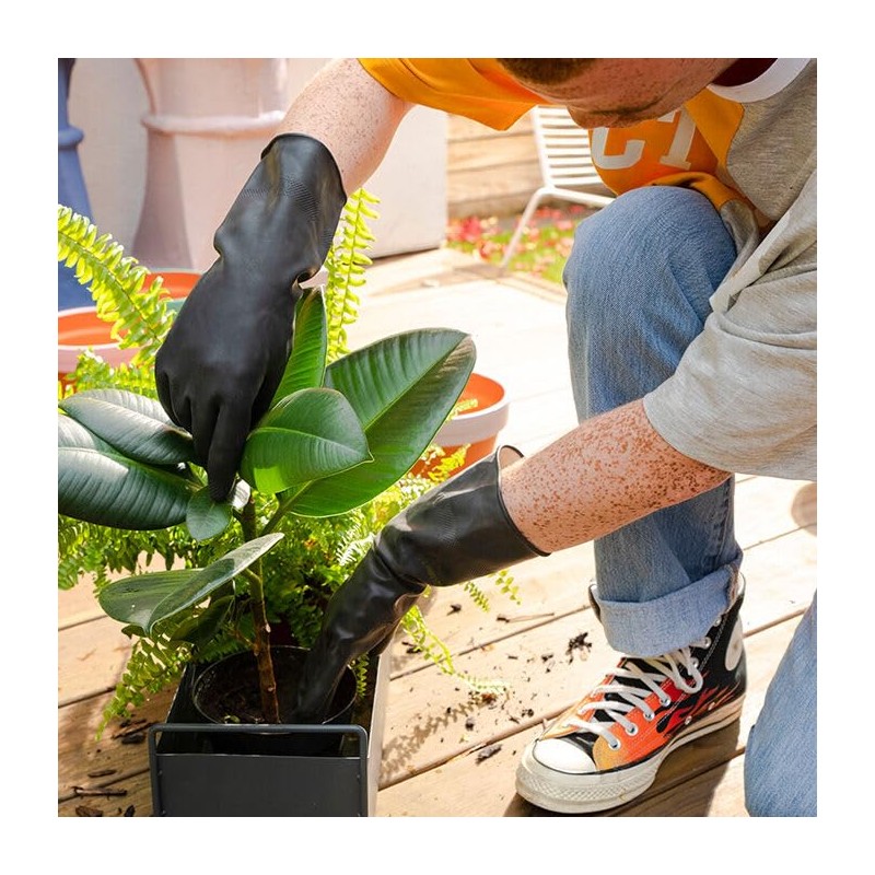3 X Gardening Rubber Gloves Extra Tough & Non-Slip Grip