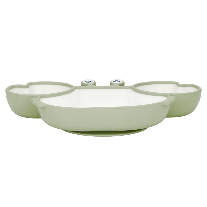 Crab Suction Plate with Suction Cup Base Silicone Divided Plate
