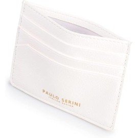 PAULO SERINI® Women's Card Holder Card Holder with 6 Card Slots and Compartment for Banknotes Coins Credit Card Holder Wallet Made of Vegan Leather Cloud White with Flower Print