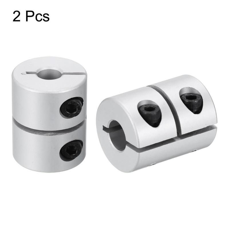 sourcing map 2pcs Shaft Coupling 6.35mm to 8mm Aluminium Single