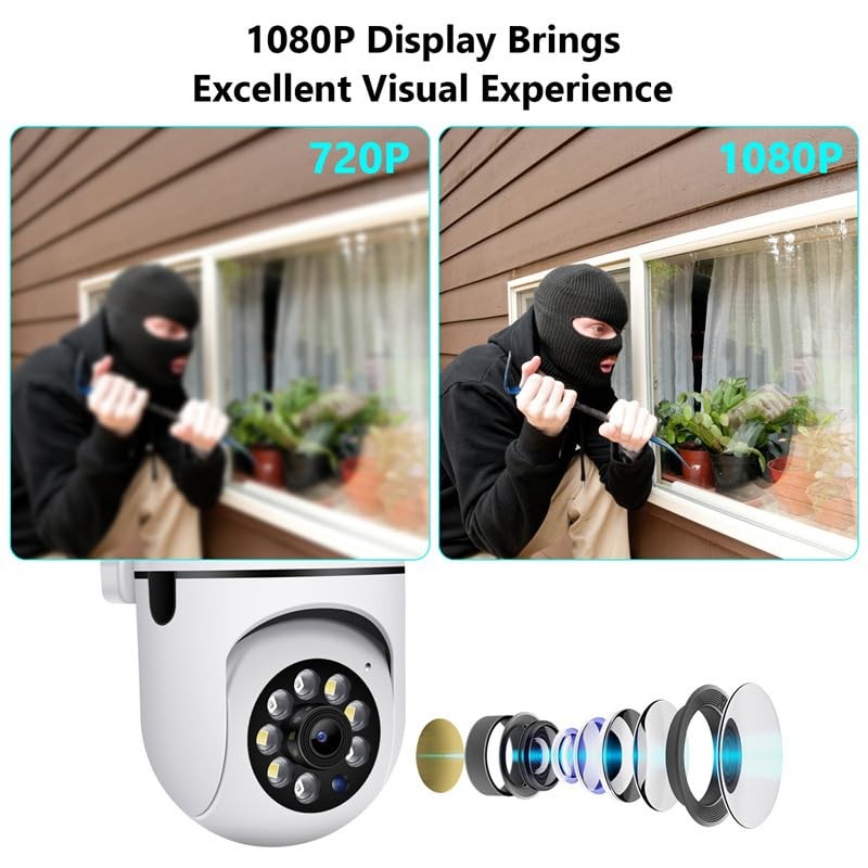 TooToo 1080P WiFi IP Camera Wireless CCTV HD PTZ Smart