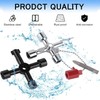 Changbloom 2 Pcs Multifunctional 4 Way Sillcock Key Wrench Set,