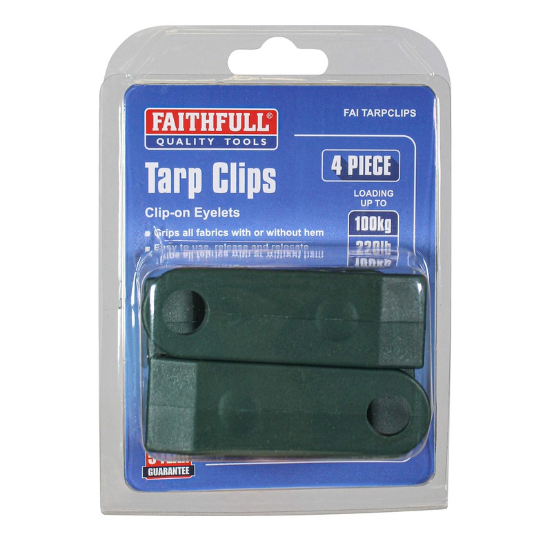 Faithfull TARPCLIPS Instant Clip On Tarpaulin Eyelets (Pack of 4),