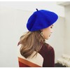 IHAUIUE Solid Color Berets Hat Wool Classic French Hats Simple
