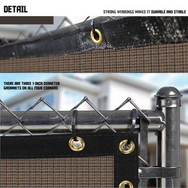 TANG Durable Privacy Screen Fence 98% Privacy Heavy Duty Windscreen for Backyard Chain Link Fence 3 Years Warranty 6'x12' Brown