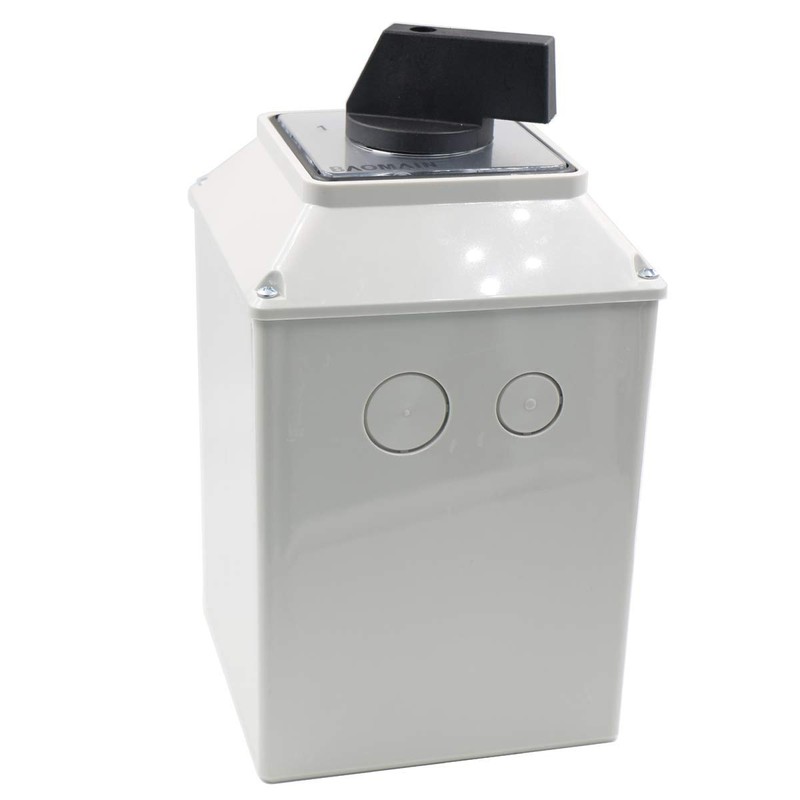 Baomain Rotary Cam Changeover Switch with Exterior Box 125A 12-Terminals