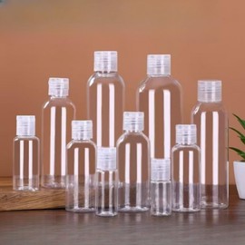 Clear Travel Bottles, 100ml, TSA-Approved, Set of 4, Leak-Proof with Labels