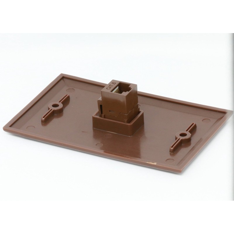 RiteAV 1 Gang 1 Port Cat6 Wall Plate - Brown