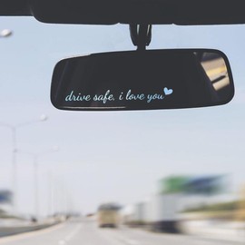 Miarita 3X Drive Safe I Love You Holographic Rearview Mirror Decal, Car Window Decals, Car Stickers for Women, I Love You Drive Safe Mirror Sticker