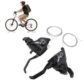 VGEBY 3x7 21-Speed Gear Shifter Bicycle Brake and Shifter Lever Combo Set with Gear Shift Cable, Aluminum Alloy, 1 Pair, for Mountain Bike and Road Bike, Bicycle Repair Parts