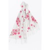Hand-Painted One of a Kind Cherry Blossom Shawl Scarf Warp