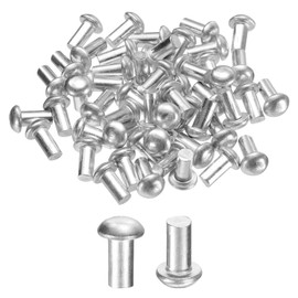 uxcell 30 Pcs Brazier Head Solid Aluminum Rivets, M5 Dia x 10mm Length Round Head Aluminum Boat Rivets for Repairing Boats, Machinery, Aircraft, Automobile Industry