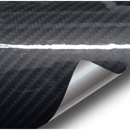 VViViD Black Carbon Fibre High Gloss Vinyl Wrap Adhesive Film (12" x 24")