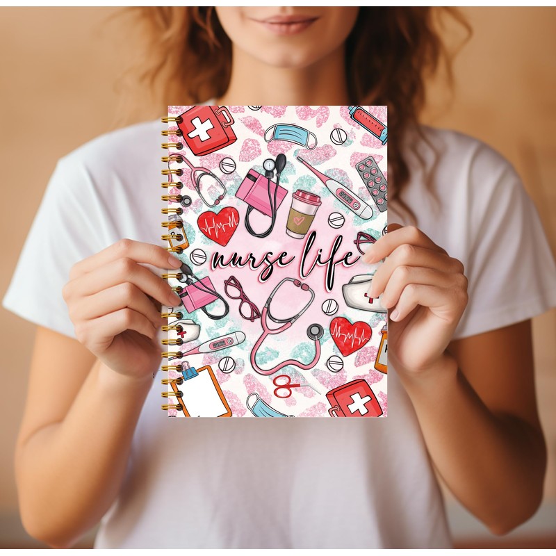 Guymn Preppy Pink Nurse Notebook - Nurse Appreciation Gifts, Registered