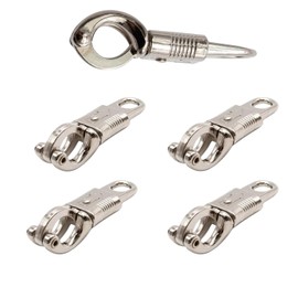 Narcilors 5 Pcs Nickel Plated Quick Release Panic Snap with Fixed-Eye for Get Back Whips Release Paracord Saddles