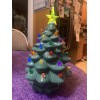 Ceramic Christmas Tree Large Green Tabletop Tree Multicolored Lights 11"