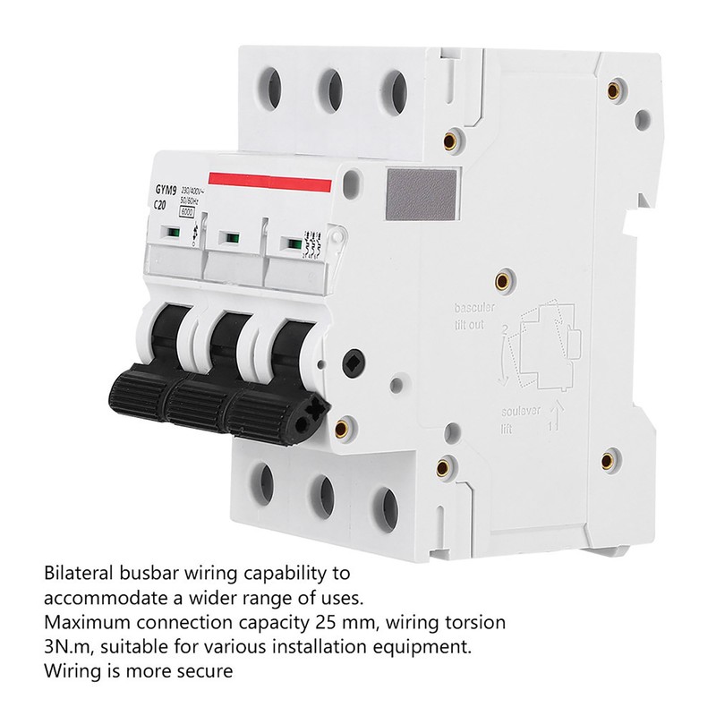 GYM9‑C65 Miniature Circuit Breaker 3 Poles 400VAC High Quality Circuit