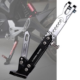TradeWind Bike Side Stand Maintenance Stand Kickstand Height Adjustable Aluminum Alloy (Silver)
