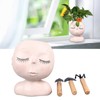 Face Flower Pot with 3 Shovels Drainage Hole Design Resin