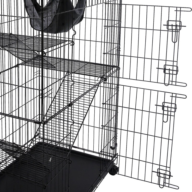 Homey Pet 51 Inch Cat Cages Indoor, Large 4-Tier Cat