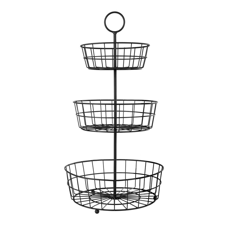 HANZE 3-Tier Wire Fruit Basket Bowl, Detachable Vegetable Bread Basket