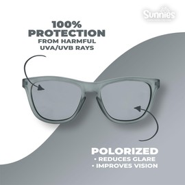 Sunnies Shades - Shadow Wizard - Sunglasses for Kids w/Microfiber Pouch - Polarized & Scratch Protected - 100% UVA & UVB Protection - Reflective Lenses - Durable & Anti Slip - 4-10 Years Old